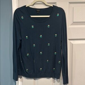 Talbots Sweater with Owls